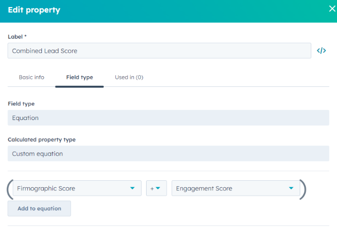 HubSpot Property on Calculator Score