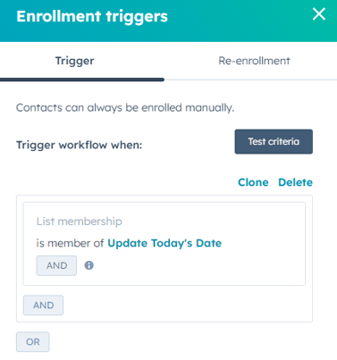 Enrollment triggers