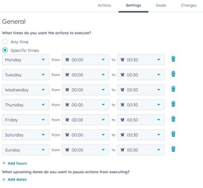 Scheduled times workflow